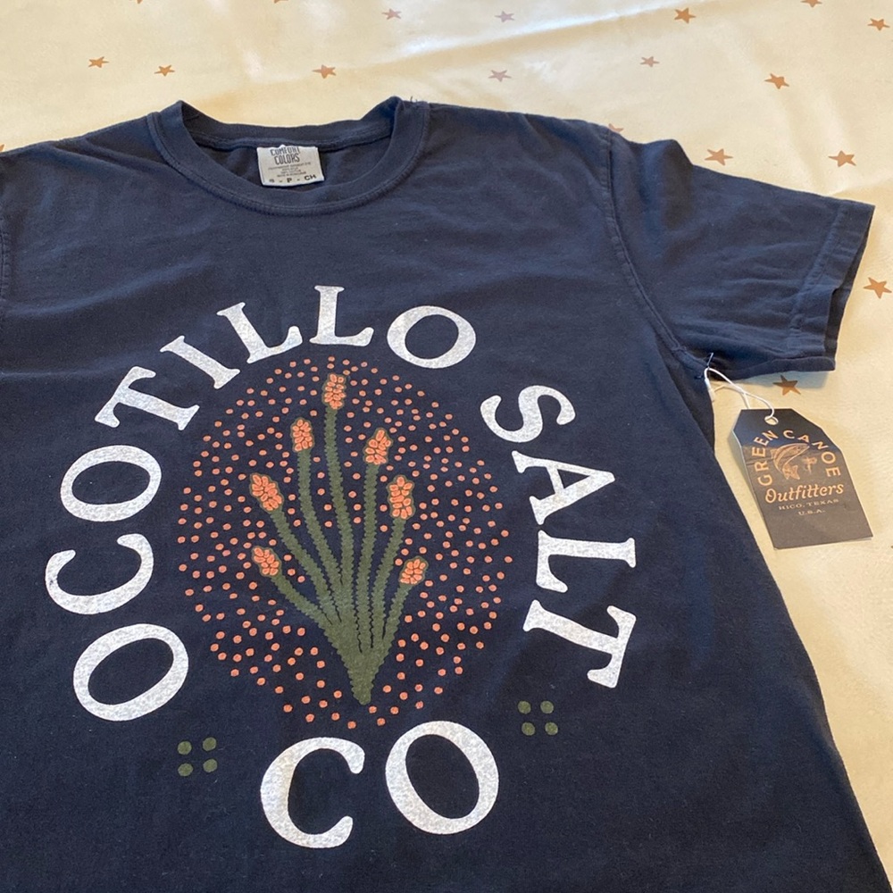 Texas Tee Shirt Green Canoe Outfitters Ocotillo Salt Co Comfort Colors Small M1 - Picture 2 of 4